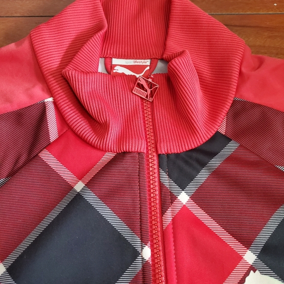VINTAGE MEN'S PUMA TRACK JACKET ATHLETIC SIZE L ZIP  UP WHITE RED BLACK JACKET - Picture 5 of 8